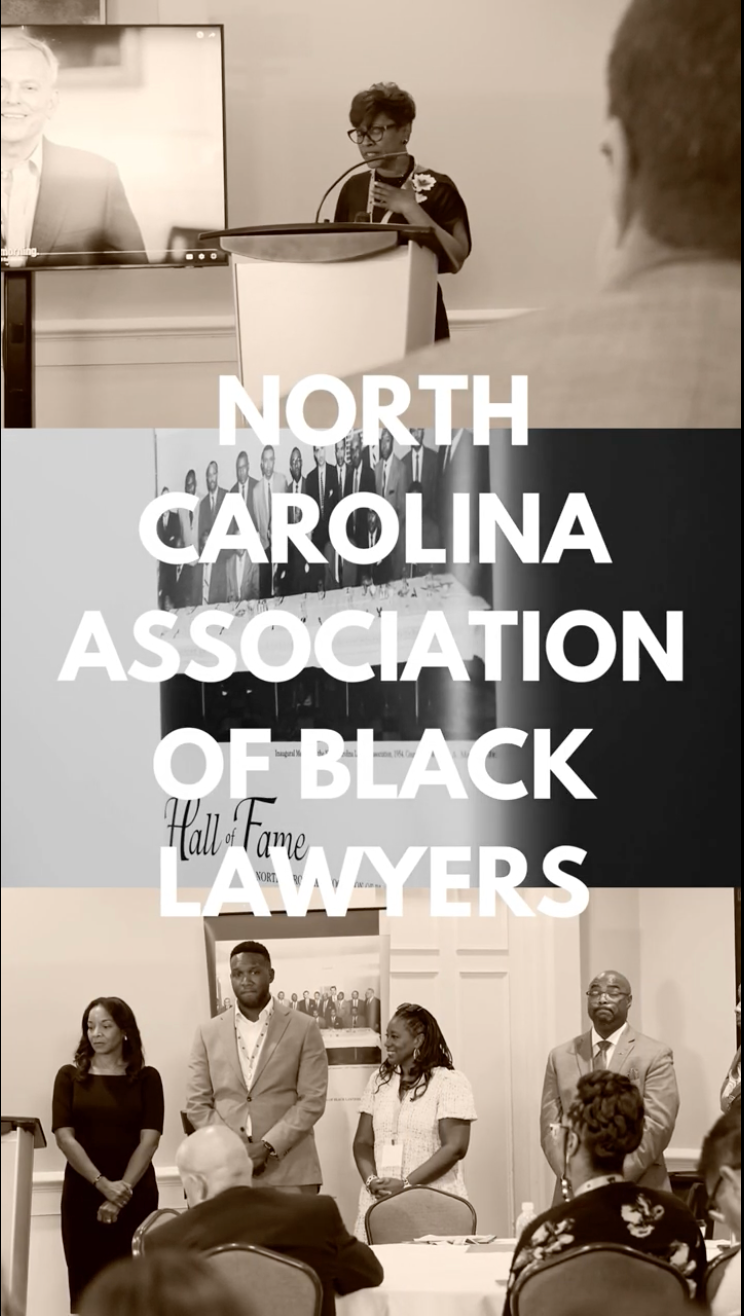 Video still with the title North Carolina Association of Black Lawyers over event photography
